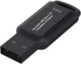 64GB - Bootable USB Driver 3.2 for Windows 11/10/8.1/7/, WinPE,Password Reset, WiFi & LAN Drives,Bypass TPM requirement,Supported UEFI and Legacy, Reinstall Windows,Compatible New Build & Old Computer