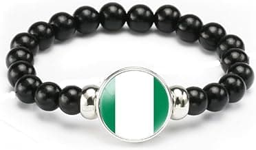 vmcoatdu National Flag Bracelet Elastic Rope Beaded Bracelet Support Your Country Travel Souvenir Gifts for Men Women