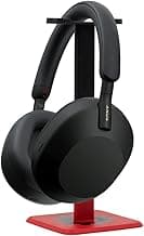 WH-1000XM5 Premium Noise Canceling Headphones, Auto NC Optimizer, 30-Hour Battery, Alexa Voice Control, Black Bundle with Deco Gear Pro Audio Headphone Stand in Matte Black/Red