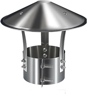 Stainless Steel Chimney Cover Hood Rain Guard for Stove Pipe Fireplace Flue Vent, Weatherproof Round Cap for Wood Burning Stoves and Outdoor Pizza Ovens, Silver(110mm)
