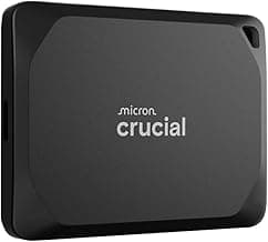 Crucial X10 Pro 4TB Portable SSD, Up to 2100MB/s Read, 2000MB/s Write, 3.2 USB-C, External Solid State Drive, Durable Storage for PC & Mac, for Professional Creators, Black - ‎CT4000X10PROSSD902