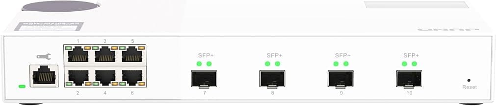 QNAP 10-Port 10GbE Layer 2 Managed Switch with 4 x 10GbE SFP+ and 6 x 2.5GbE RJ45 Ports (QSW-M2106-4S-US)