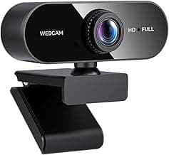 Webcam with Microphone &1080P HD Web Cam, Stand for PC/MAC/Laptop/Desktop, Wide Angle Web Cameras for YouTube,Skype,Zoom,Xbox One,Video Calling,Studying and PS4