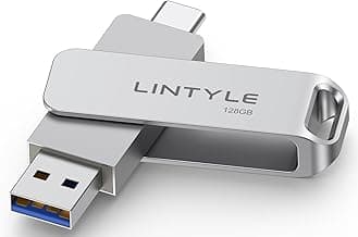 128GB External SSD Solid State Flash Drive, Up to 450MB/s, USB 3.2 Gen1, Dual Type-C & USB A, Metal Swivel Design, External SSD Thumb Drive for iPhone, Android, PC, Mac, Tablet, TV
