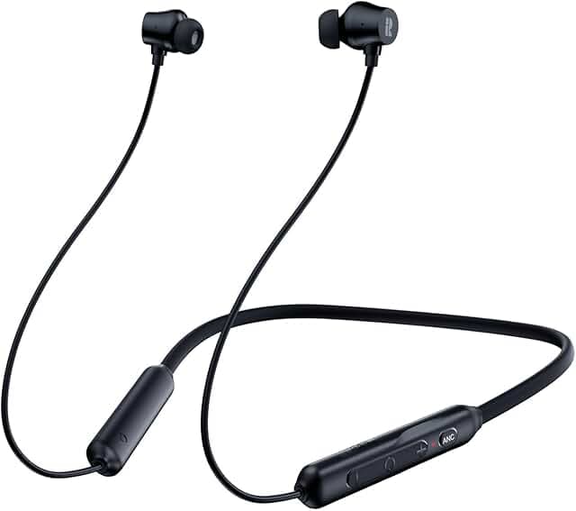 Rythflo Active Noise Cancelling Headphones, Wireless in Ear Neckband Blutooth Headphones with 3 AI Mics ENC, 60Hrs Playtime, V5.3 Multipoint Connection Magnetic Earbuds for Work/Travel/Home/Office