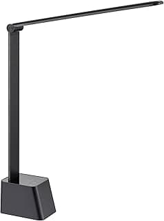 Ambertronix Minimalist LED Desk Lamp, 5 Lighting Modes, USB Charging Port, Aluminum Arms, Portable, Dimmable, Touch Control, Auto Timer, Power Adapter (5V2A) Required and Included.