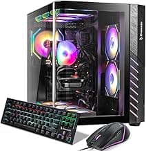 Gaming PC Desktop, Intel i7-14790F up to 5.4GHz, GeForce RTX 5060 Ti 8GB, 16GB DDR4 RAM, 1TB NVMe SSD, WiFi 6, Bluetooth 5.4, Liquid Cooling, 9 ARGB Fans, 650W PSU, Windows 11 Pro