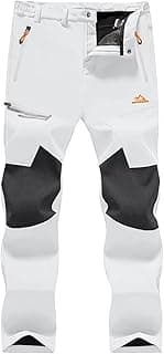 Men's Winter Pants Fleece Lined Ski Snow Pants Water Resistant 4 Zip Pockets Outdoor Pants