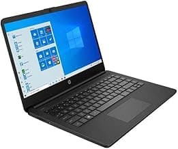 HP 14 Laptop, Intel Celeron N4020, 4 GB RAM, 64 GB Storage, 14-inch Micro-Edge HD Display, Windows 11 Home, Thin & Portable, 4K Graphics, One Year of Microsoft 365 (14-dq0020nr, Jet Black)