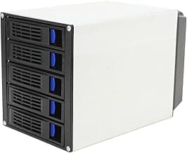 5 Bay 3 x 5.25 Drive Bays Hard Disk Enclosure HDD Hot Swap Cage Mobile Rack for 5 x SATA 3.5 HDD, 5 x SATA 2.5 HDD, SAS HDD