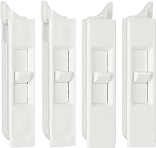 Jetec 4 Pieces Tilt Latch Pairs White Plastic Construction Snap-in Latch Pairs Spring Loaded Sliding Window Tilt Latch for Home Window Accessories