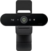 Logitech Brio 4K Webcam, Video Calling, Noise-Cancelling mic, HD Auto Light Correction, Wide Field of View, Windows Hello Works with Microsoft Teams, Zoom, Google Meet, PC/Mac/Laptop/MacBook/Tablet