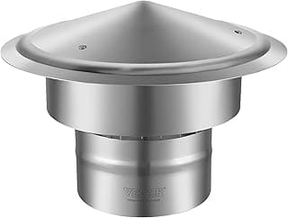 VEVOR 6 inch Chimney Cap All-Weather Stainless Steel with Reinforced Hardware, Easy Installation Vent Cover for Outdoor Protection