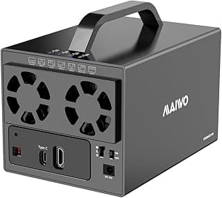 MAIWO 4 Bay RAID Enclosure for 2.5 3.5 Inch SATA HDD SSD, USB 3.1 Type-C Hard Drive Docking Station with HDTV, 96TB Capacity, Support RAID 0/3/5/1+10/Clone/JBOD/PM