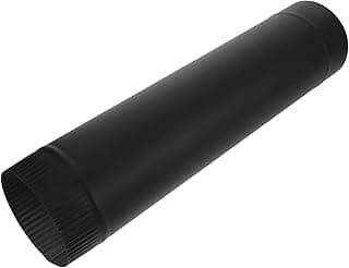 SEWACC 125mm Stainless Steel Chimney Flue Extension Pipe 0.5m High Heat-Resistant Stove Vent Tube for Wood-Burning Fireplaces and Indoor Pizza Ovens