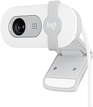 Logitech Brio 100 Full HD 1080p Webcam for Meetings, Streaming, Desktop, Laptop, PC - Built-in Mic, Shutter, Works with Zoom, Microsoft Teams, Nintendo Switch 2’s new GameChat Mode-Off -White
