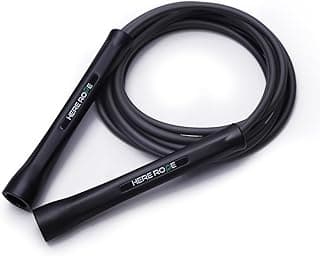 Hererope 6MM PVC Jump Rope for Men & Women Fitness, Speed, Tricks, Cardio Training, Boxing Jump Rope with Unbreakable Handles and Non-Kinking Skipping Rope, Adjustable Jumprope for Indoor Outdoor