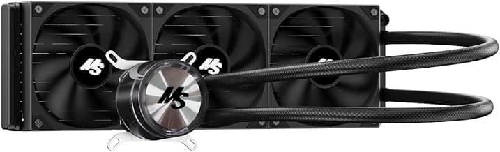 Minorsonic CPU Cooler 360mm Aio, Liquid Cooler CPU Low-Noise AMD AM5/AM4, Refrigeracion Liquida Water Cooling Systems, Intel LGA 1851/1700 PC Water Cooler 3 x 120 mm PWM Fans Black