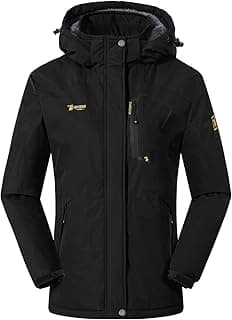 Women's Outdoor Ski Jacket Waterproof Windproof Fleece Snowboard Winter Raincoat with Hood