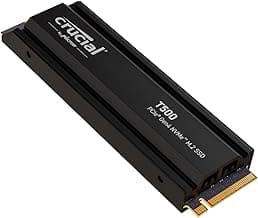 Crucial T500 1TB PCIe Gen4 NVMe Gaming PS5 SSD with Heatsink, Up to 7,300MB/s, TLC NAND, PlayStation 5 Compatible, Laptop, & Desktop (PC), Solid State Drive, Includes 1Mo Adobe CC – CT1000T500SSD5