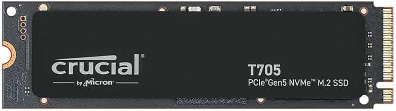 Crucial T705 PCIe Gen5 NVMe 1TB SSD, Up to 13,600MB/s, TLC NAND, Intel & Ryzen Compatible, for Hardcore Gaming & High-Speed Storage, Solid State Drive, Includes 1Mo Adobe CC – CT1000T705SSD3
