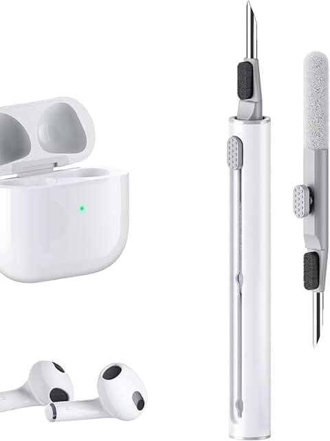 Cleaning Kits for Airpods Pro 1 2 3 Multi-Function Cleaner Pen Soft Brush for Bluetooth Earphones Case Cleaning Tools for iPhone 16 15 Pro Max Lego Camera Lens (White).