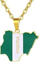 Nigerian Necklace Pendant for Women Men African Map Nigerian Jewelry Gift