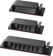 Cable Management Clips, 20Pcs Cord Organizers Wire Clips Cord Holder for TV PC Ethernet Cable Desk Home Office (Black)