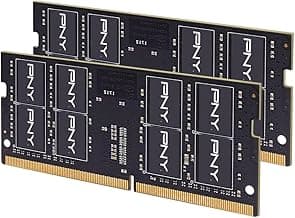 PNY Performance 32GB (2x16GB) DDR4 DRAM 3200MHz (PC4-25600) CL22 (Compatible with 2933MHz, 2666MHz, 2400MHz or 2133MHz) 1.2V Notebook/Laptop (SODIMM) Computer Memory Kit – MN32GK2D43200-TB