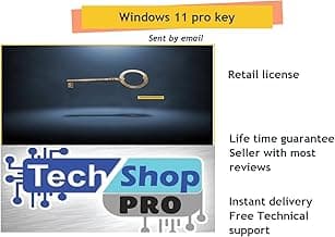 Tech-Shop-pro Compatible with Windows 11 Pro Activation Key [Internet Required For Downloading] Email Delivery in 4 Hours (Check Buyer/Seller Message) [software_key_card]