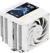 Thermalright Peerless Assassin 120 Vision MAX ARGB White CPU Air Cooler, Twin Tower Radiator 2150RPM,480x854 Resolving Power IPS Screen with 5’’,Computer Cooler for Intel lga1851/1700/115x,AM4/AM5