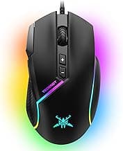 TECKNET Wired Gaming Mouse, 12,800 DPI with Optical Sensor, 8 Programmable Buttons, 13 RGB Backlit Modes, Ergonomic Design, Custom Software Gaming Mice for Laptop,PC