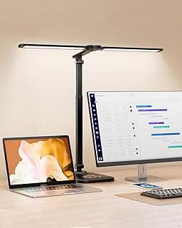 LED Desk Lamp for Office Home, Height Adjustable Architect Desk Light with USB Adapter, Stepless Dimming Desk Lamp Light for Reading, Study, Workbench