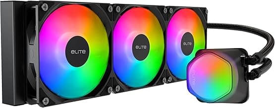 Cooler Master Elite Liquid 360 CPU AIO Cooler – 360mm Radiator, 3X ARGB PWM Fans, Dual-Chamber Pump Design, Ultra-Quiet High-Performance Cooling, AMD AM5/AM4 & Intel LGA 1851/1700, Black