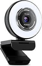 NexiGo N680E Pro 4K Webcam with Ring Light, PDAF Autofocus, 1080p 60FPS, Dual Noise-Canceling Mics, Privacy Shutter, USB Plug-and-Play for Zoom, Teams, Twitch, Google Meet