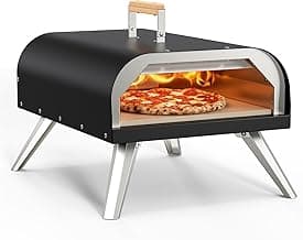 WOOCIT Pizza Oven Outdoor 12" Multi-Fuel – Wood Fire & Propane Pizza Oven (Burner Sold Separately), Outdoor Pizza Oven Reaches 720°F with Pizza Stone & Peel, Portable for Backyard, Camping, Tailgating