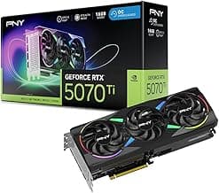 PNY GeForce RTX 5070 Ti Epic-X ARGB OC Triple Fan, Graphics Card, 16GB GDDR7, 256-Bit, 2640 MHz Boost, PCIe 5.0, HDMI/DP 2.1, NVIDIA Blackwell, DLSS 4