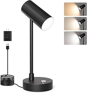 ShineTech LED Desk Lamp for Home Office, Dimmable Reading Desk Lamp with 3 Color Modes & Adjustable Brightness, Eye-Caring Table Lamp for Study, Bedroom Nightstand, Touch Control Bedside Lamp
