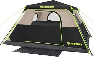 4/6/8/10 Person Instant Tent, Waterproof Pop Up Tents for Camping with Rainfly, 60 Seconds Easy Setup, Automatic Cabin Tent for Family Camping with Expandable Carry Bag & Upgraded Ventilation