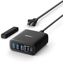 Anker Desktop Charger, Fast Charging USB C Charger with 112W Max 6-Port Desk Accessories for Home Office, Campatible with Multiple Devices, iPhone, iPad, MacBook, Galaxy and More (Cable Not Included)