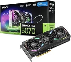PNY NVIDIA GeForce RTX™ 5070 Epic-X™ ARGB OC Triple Fan, Graphics Card (12GB GDDR7, 192-bit, Boost Speed: 2685 MHz, SFF-Ready, PCIe® 5.0, HDMI®/DP 2.1, 2.4-Slot, Blackwell Architecture, DLSS 4)
