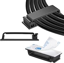 XHF 50 PCS Self Adhesive Cable Clips(L) Black,Wire Clips Cable Management Wire Organizer Cord Holder for Under Desk, Car, Wall, TV PC Ethernet Cable