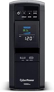 CyberPower CP1000PFCLCD PFC Sinewave UPS System, 1000VA/600W, 10 Outlets, AVR, Mini-Tower