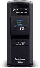CyberPower CP1000PFCLCD PFC Sinewave UPS Battery Backup and Surge Protector, 1000VA/600W, 10 Outlets, AVR, Mini-Tower, UL Certified