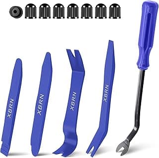 Auto Trim Removal Tool Kit,13 Pcs Car Panel Door Window Tools Kit,Auto Clip Fastener Remover Pry Tool Set Blue