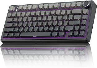 AULA F75 Pro Wireless Mechanical Keyboard,75% Hot Swappable Custom Keyboard with Knob,RGB Backlit,Pre-lubed Reaper Switches,Side Printed PBT Keycaps,2.4GHz/USB-C/BT5.0 Mechanical Gaming Keyboards