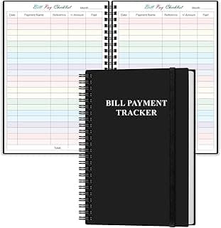 Bill Payment Checklist - Monthly Bill Organizer & Planner for Personal Budgeting Financial, Bill Payment Tracker Notebook, 5.8" x 8.5", Black