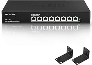 8 Port 10Gb RJ45 Web Managed Network Ethernet Switch 8 x 10G Base-T Port | Multi-Gig 10G-5G-2.5G-1G | 19 Inch Rack Mount | Built-in Fan | 160G Bandwidth | 10Gbps for 10G NAS, PC, WiFi7 Router