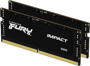 Kingston FURY Impact 64GB (2x32GB) 5600MT/s DDR5 CL40 Laptop Memory Kit of 2 | Lower Power Comsumption | Intel XMP 3.0 | Plug N Play | KF556S40IBK2-64