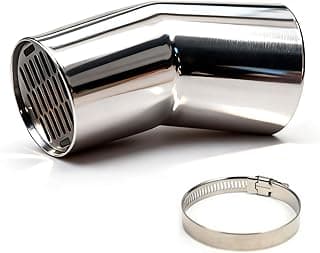 Pellet Stove Chimney Vent Horizontal Cap with Tapered end, Stainless Steel - Rust-Resistant, Durable, Laser-Welded, Includes Hose Clamps - 4 Inch Stove Pipe Kit